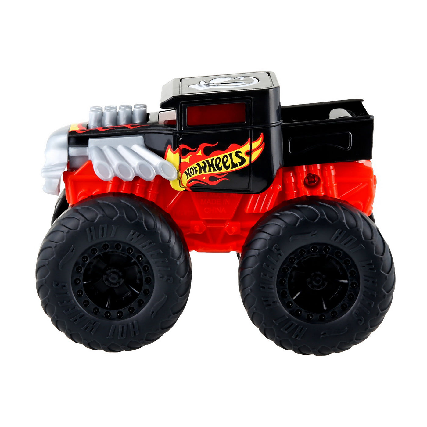 HOT WHEELS MONSTER TRUCK ROARIN WRECKERS BONE SHAKER CU FUNCTII SI SUNETE SCARA  1:43