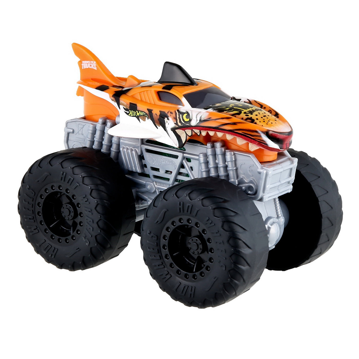 HOT WHEELS MONSTER TRUCK ROARIN WRECKERS TIGER SHARK CU FUNCTII SI SUNETE SCARA  1:43