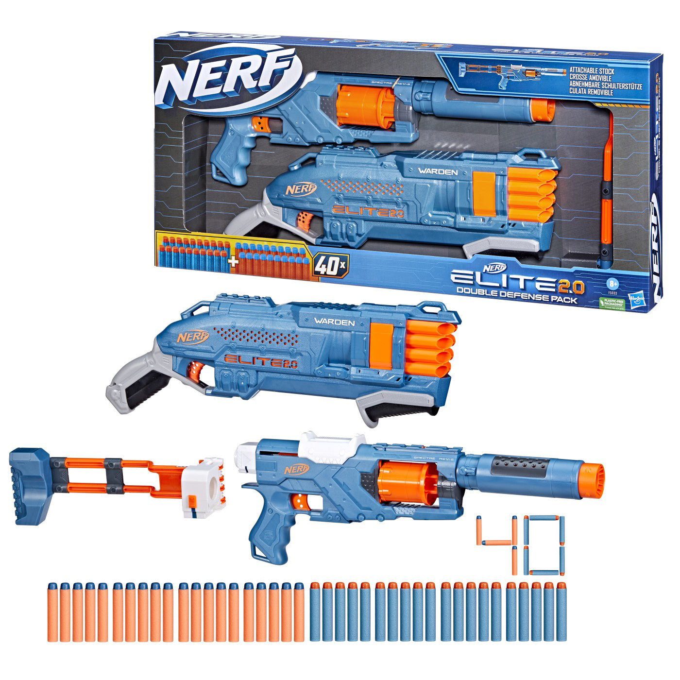 NERF BLASTER SET DUBLE DEFENSE ELITE 2.0