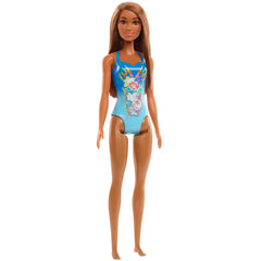 PAPUSA BARBIE SATENA CU COSTUM DE BAIE ALBASTRU