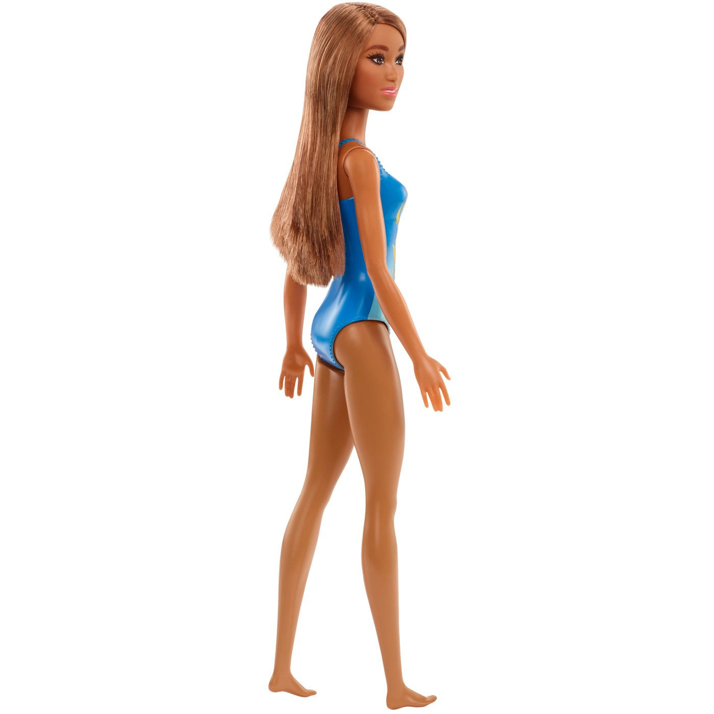 PAPUSA BARBIE SATENA CU COSTUM DE BAIE ALBASTRU