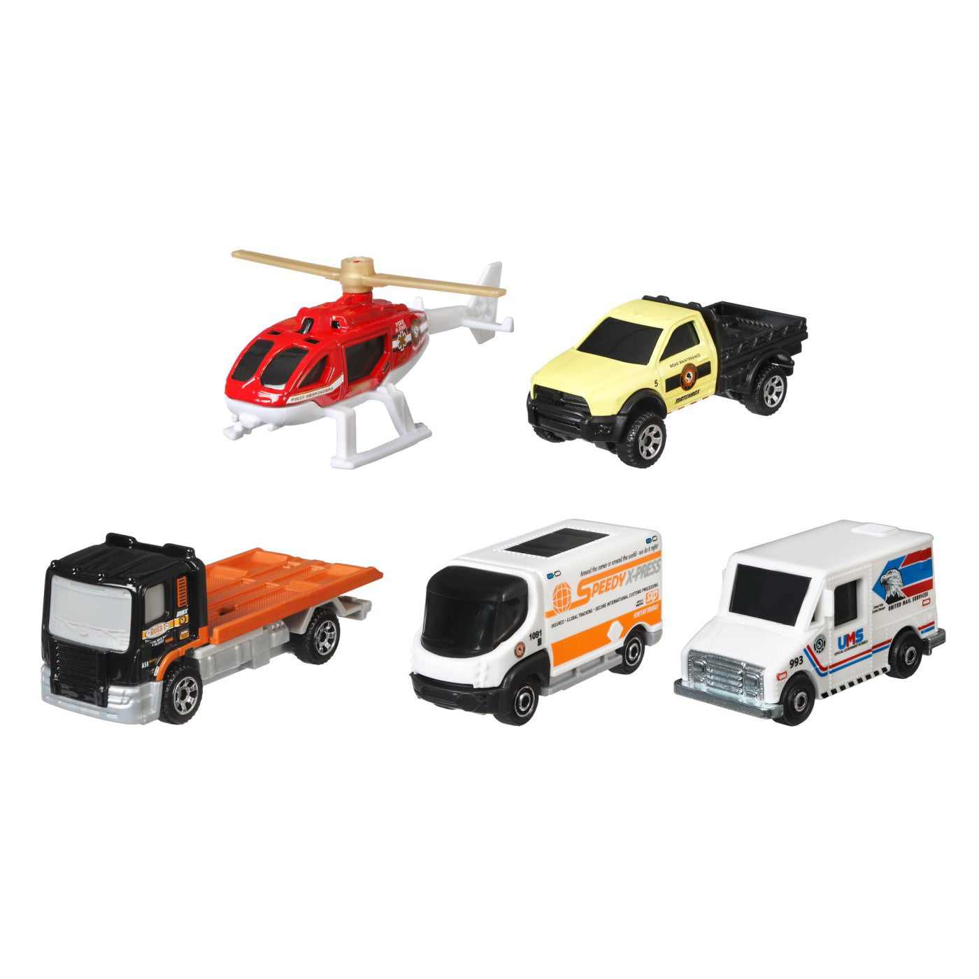 MATCHBOX SET 5 MASINUTE METALICE CITY ADVENTURE II SCARA 1:64