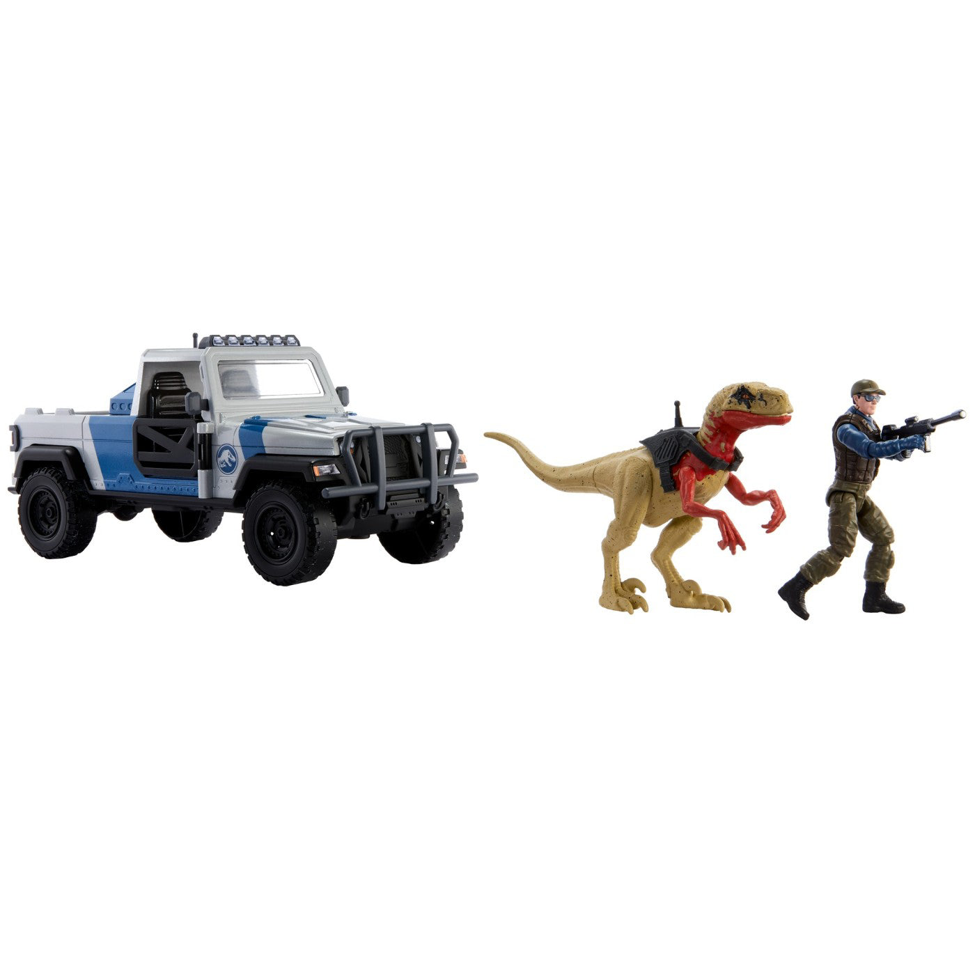 JURASSIC WORLD DINO TRACKERS SET CAMIONETA SEARCH AND SMASH SI DINOZAUR ATROCIRAPTOR