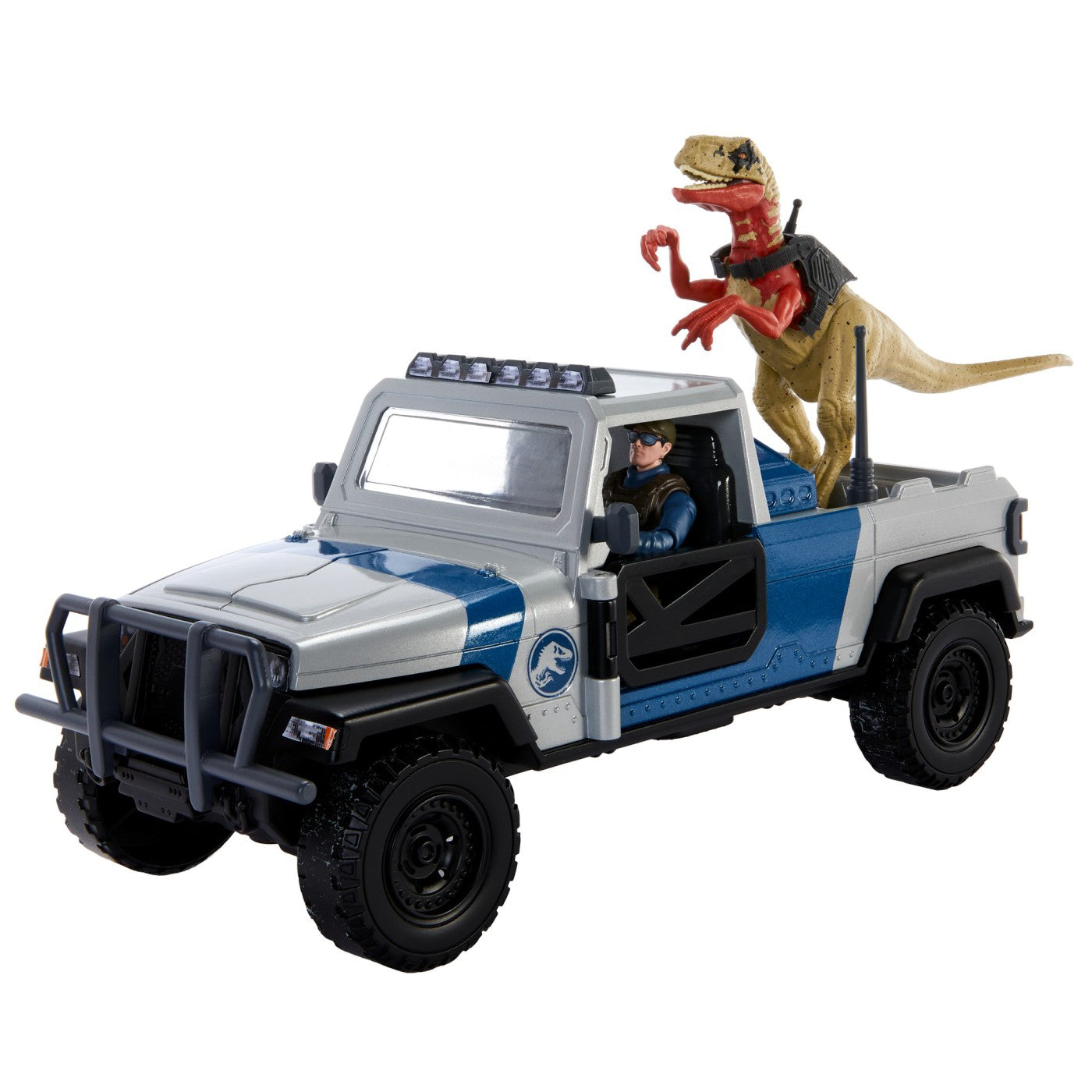 JURASSIC WORLD DINO TRACKERS SET CAMIONETA SEARCH AND SMASH SI DINOZAUR ATROCIRAPTOR