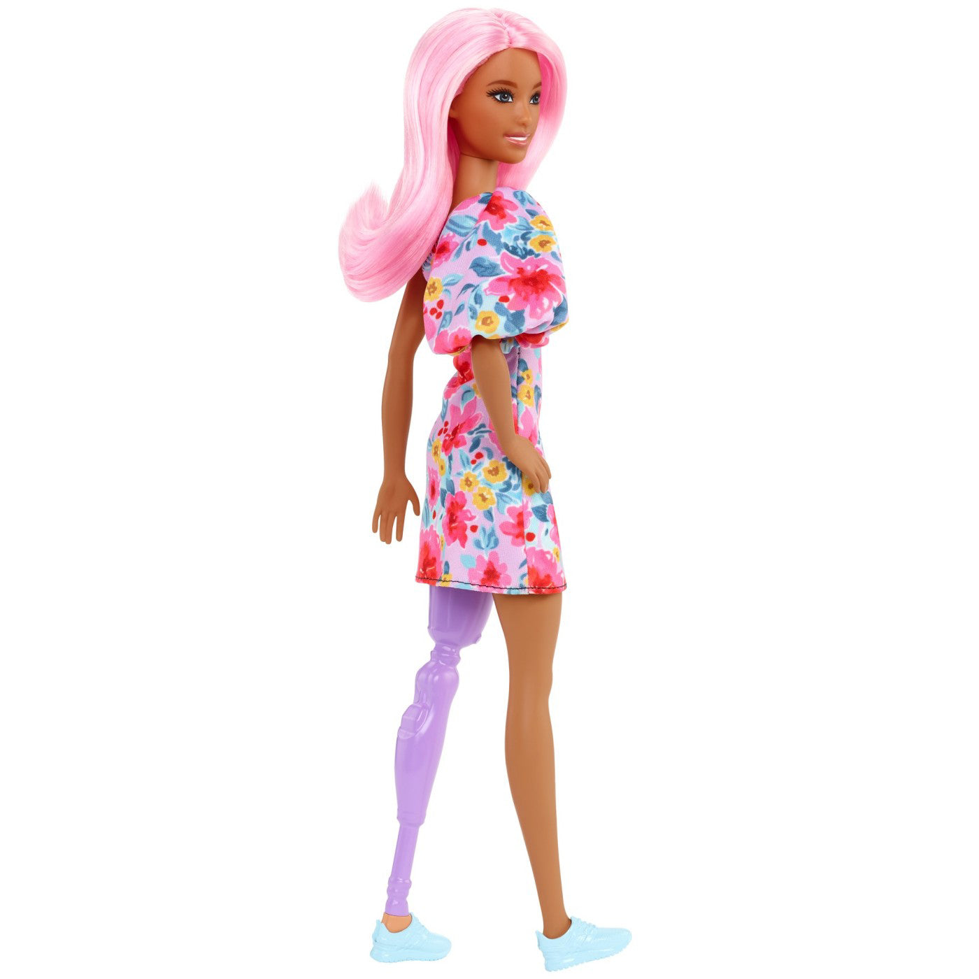 PAPUSA BARBIE FASHIONISTA CU PAR ROZ SI PICIOR PROTETIC