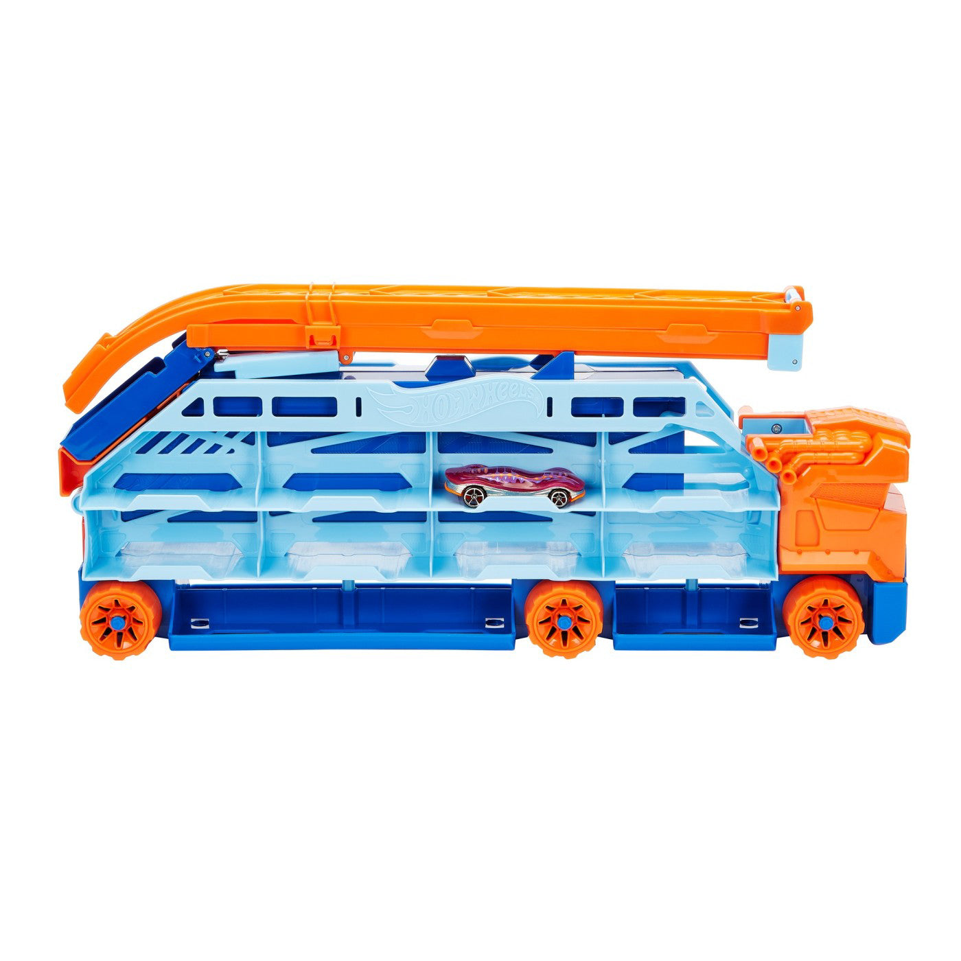 HOT WHEELS MEGA TRANSPORTATOR MASINI SI PISTA DE LANSARE