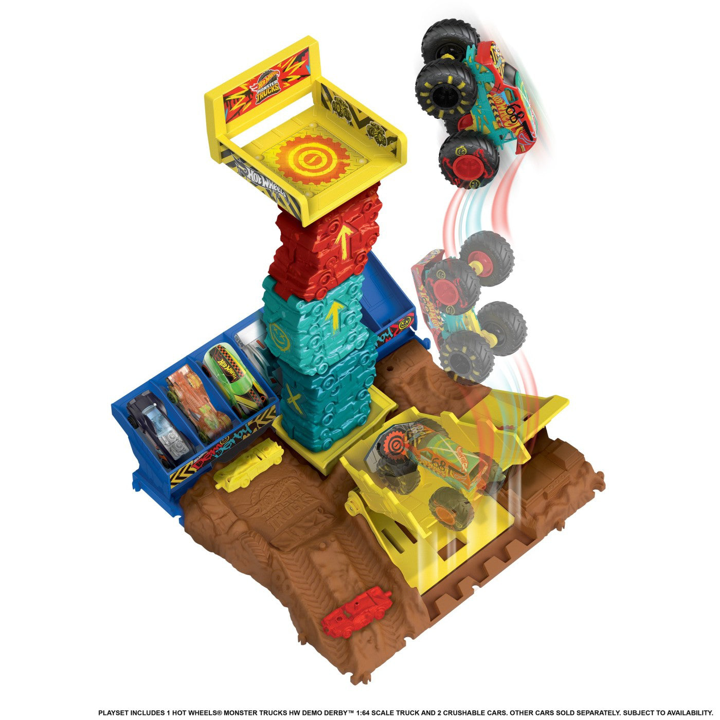 HOT WHEELS MONSTER TRUCK ARENA SMASHERS PROVOCAREA SARITURA CU MASINA