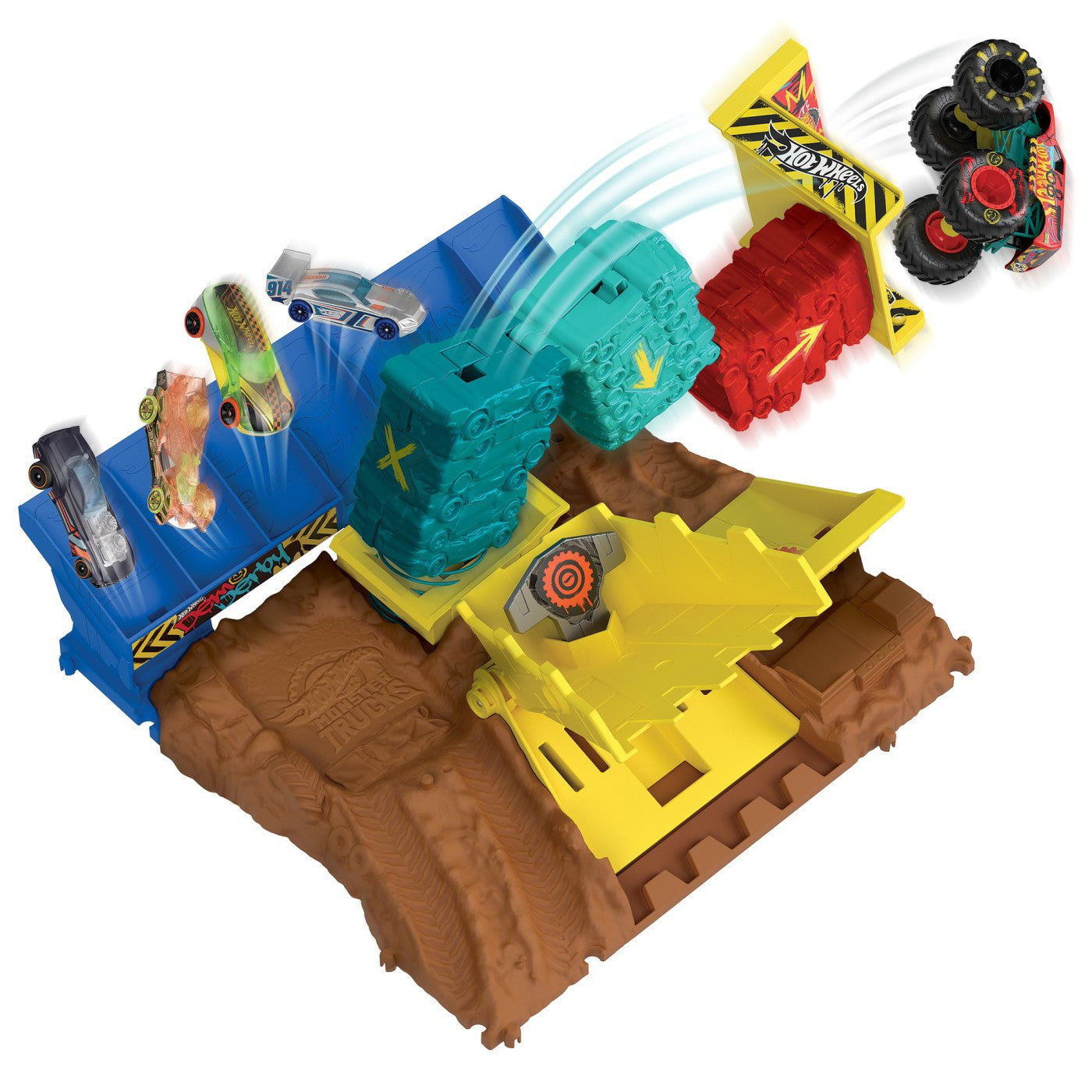 HOT WHEELS MONSTER TRUCK ARENA SMASHERS PROVOCAREA SARITURA CU MASINA
