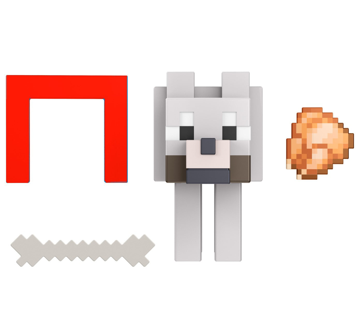MINECRAFT CRAFT A BLOCK FIGURINA TAMED WOLF 8CM
