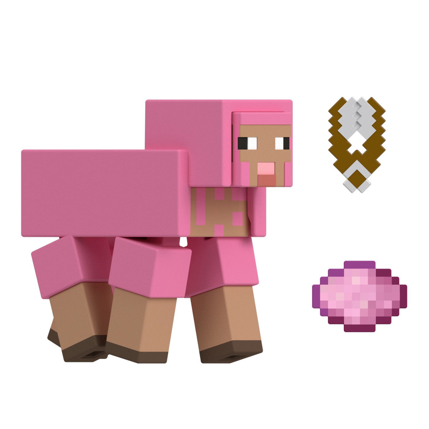 MINECRAFT CRAFT A BLOCK FIGURINA DYED SHEEP 8CM