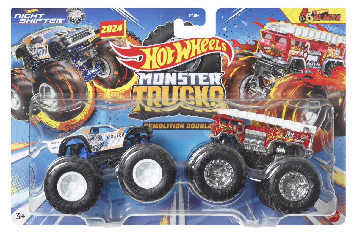 HOT WHEELS MONSTER TRUCK SET 2 MASINI SCARA 1 LA 64 NIGHT SHIFTER