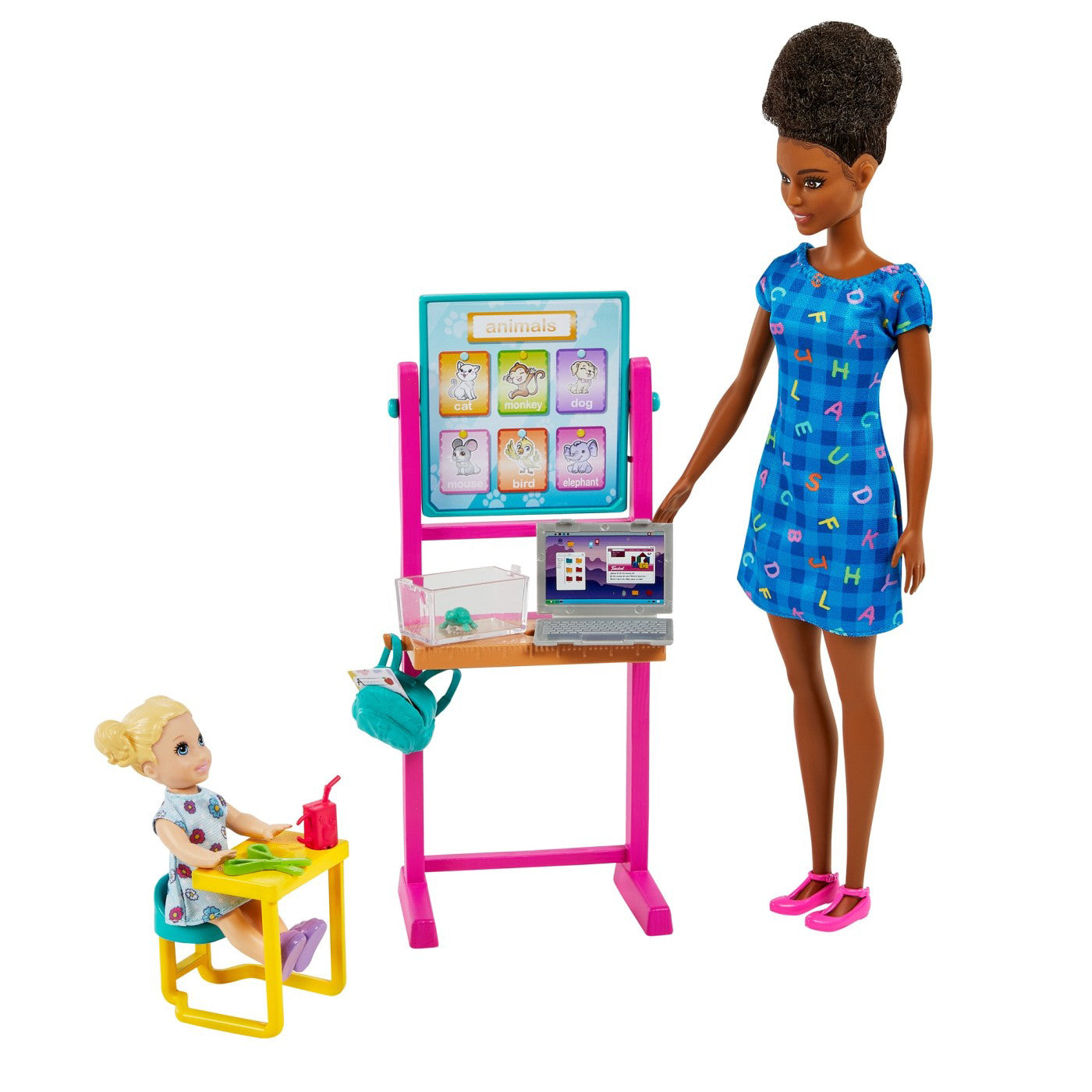 BARBIE CARIERE SET MOBILIER CU PAPUSA BRUNETA PROFESOARA