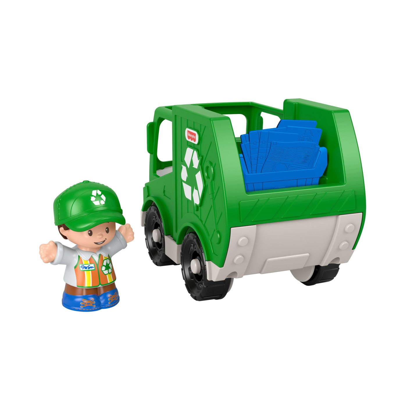 FISHER PRICE LITTLE PEOPLE VEHICUL CAMION RECICLARE 10CM
