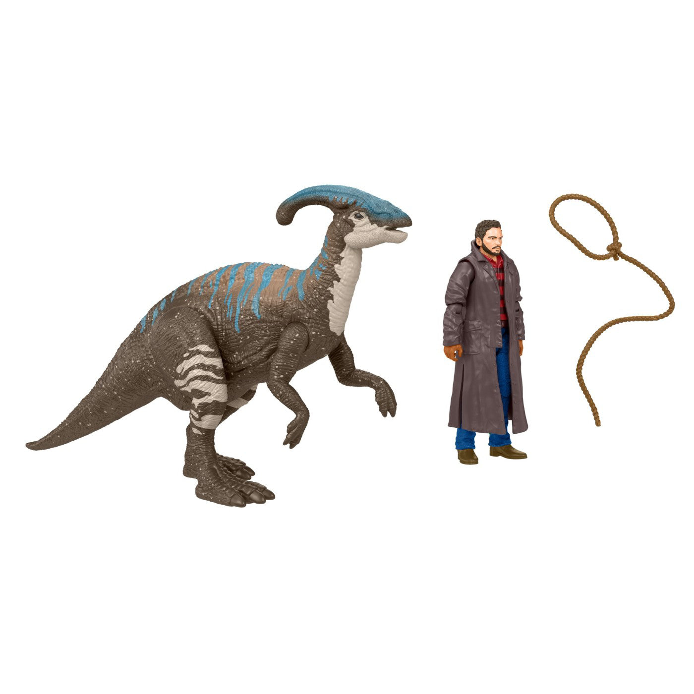 JURASSIC WORLD DOMINION SET 2 FIGURINE OWEN SI PARASAUROLOPHUS