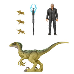 JURASSIC WORLD DOMINION SET 2 FIGURINE DR. IAN MALCOLM SI VELOCIRAPTOR