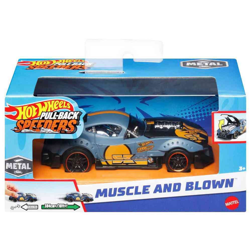 HOT WHEELS MASINUTA METALICA CU SISTEM PULL BACK MUSCLE AND BLOWN SCARA 1:43