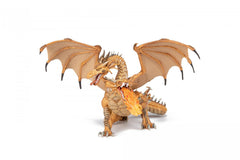 PAPO FIGURINA DRAGON CU DOUA CAPETE AURIU