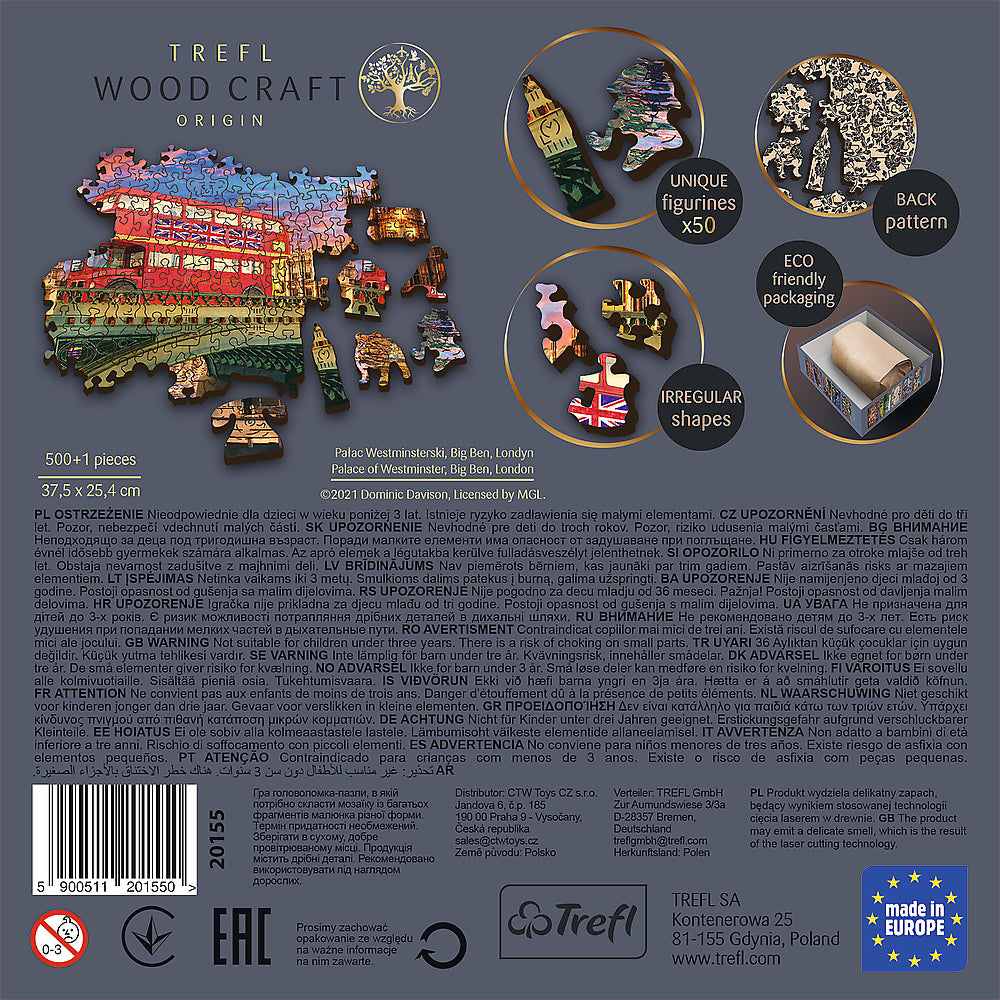 PUZZLE TREFL DIN LEMN 500+1 OBICTIVELE TURISTICE DIN LONDRA