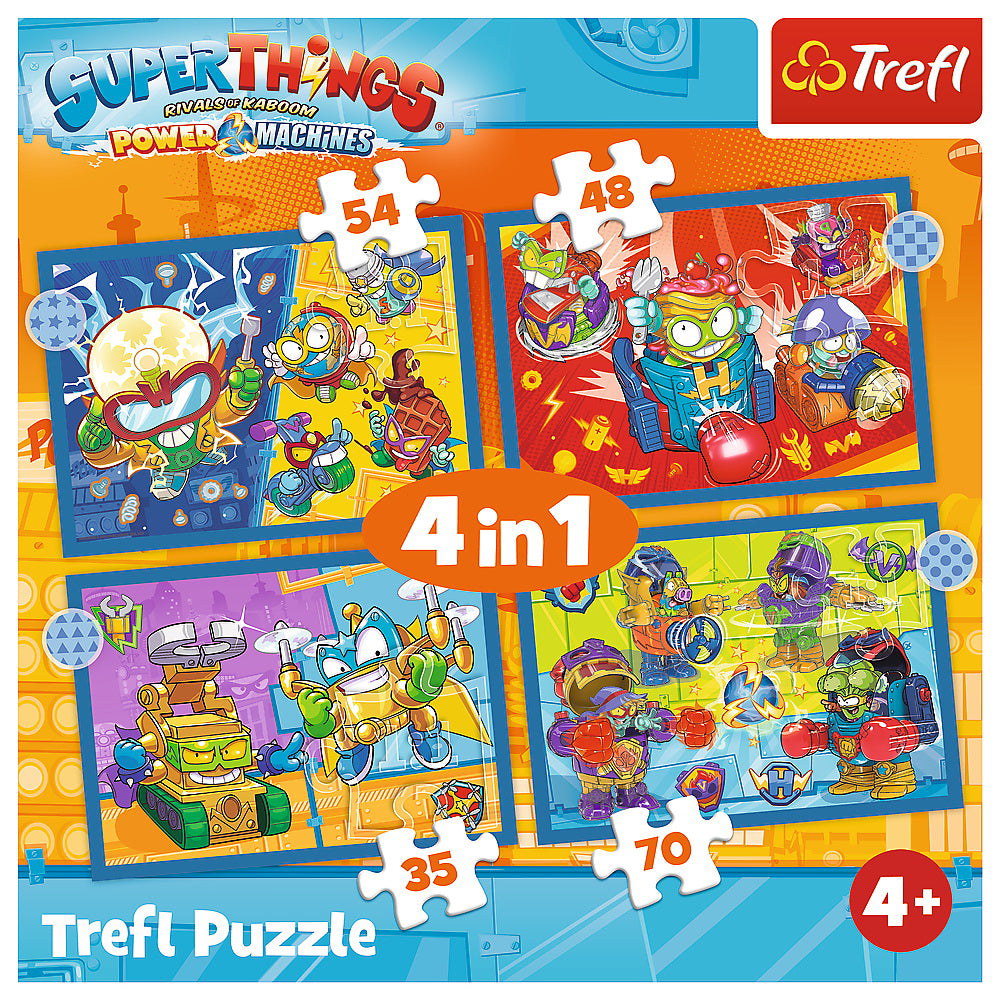PUZZLE TREFL 4IN1 SUPER THINGS SUPER ACTIUNEA