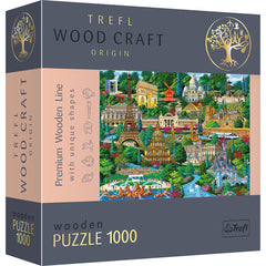 PUZZLE TREFL DIN LEMN 1000 PIESE OBIECTIVE TURISTICE FAIMOASE DIN FRANTA