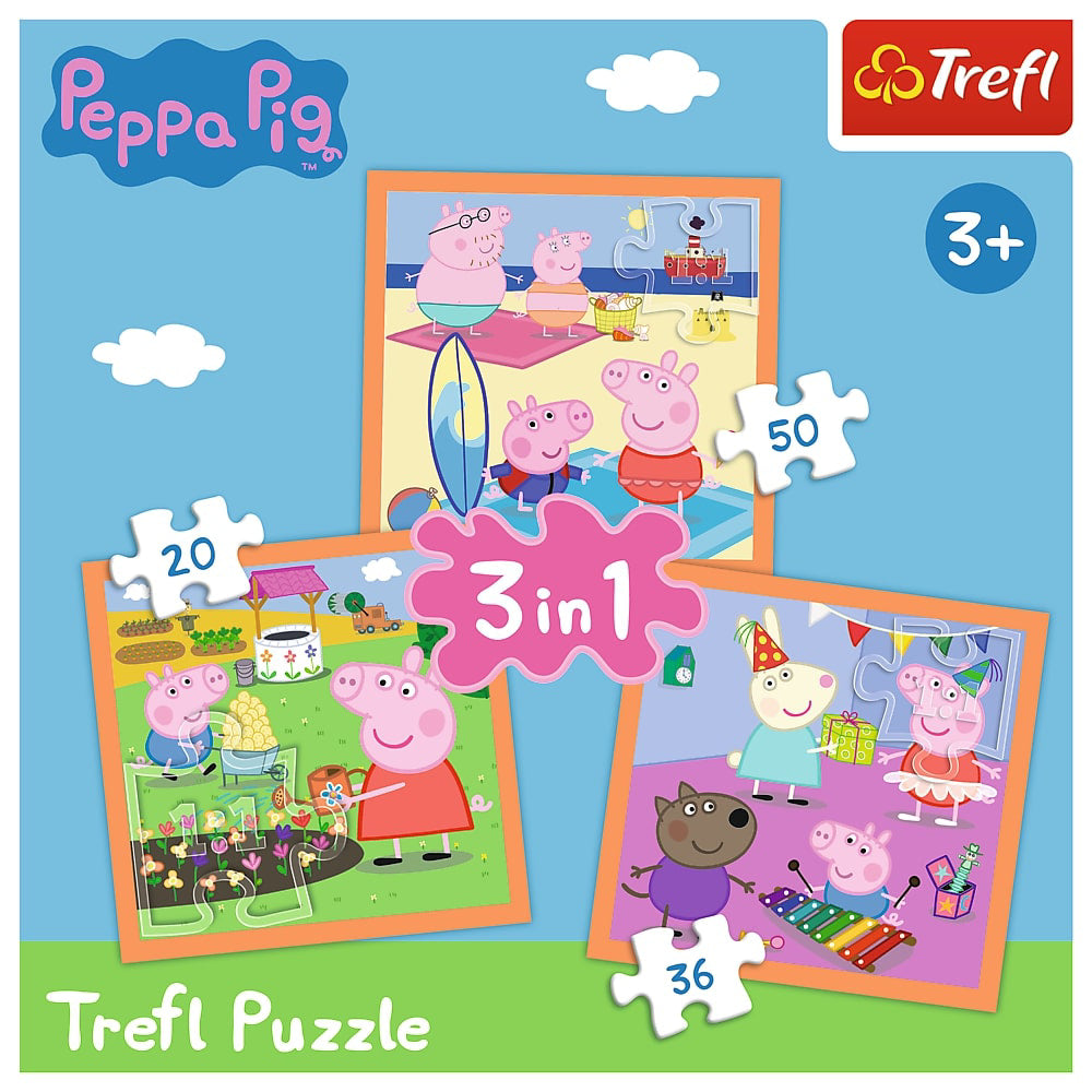 PUZZLE TREFL 3IN1 INVENTIVA PEPPA PIG