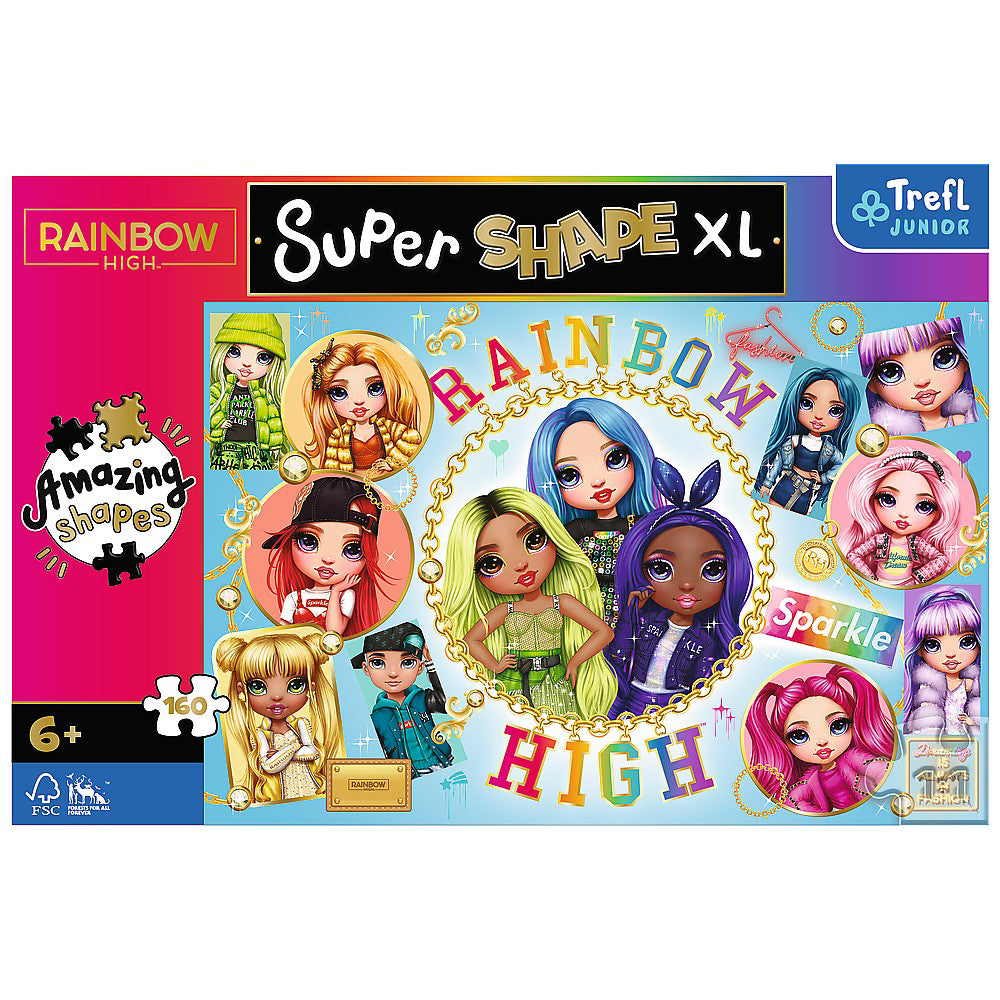 PUZZLE TREFL PRIMO SUPER SHAPE XXL 160 RAINBOW HIGH PRIETENELE COLORATE