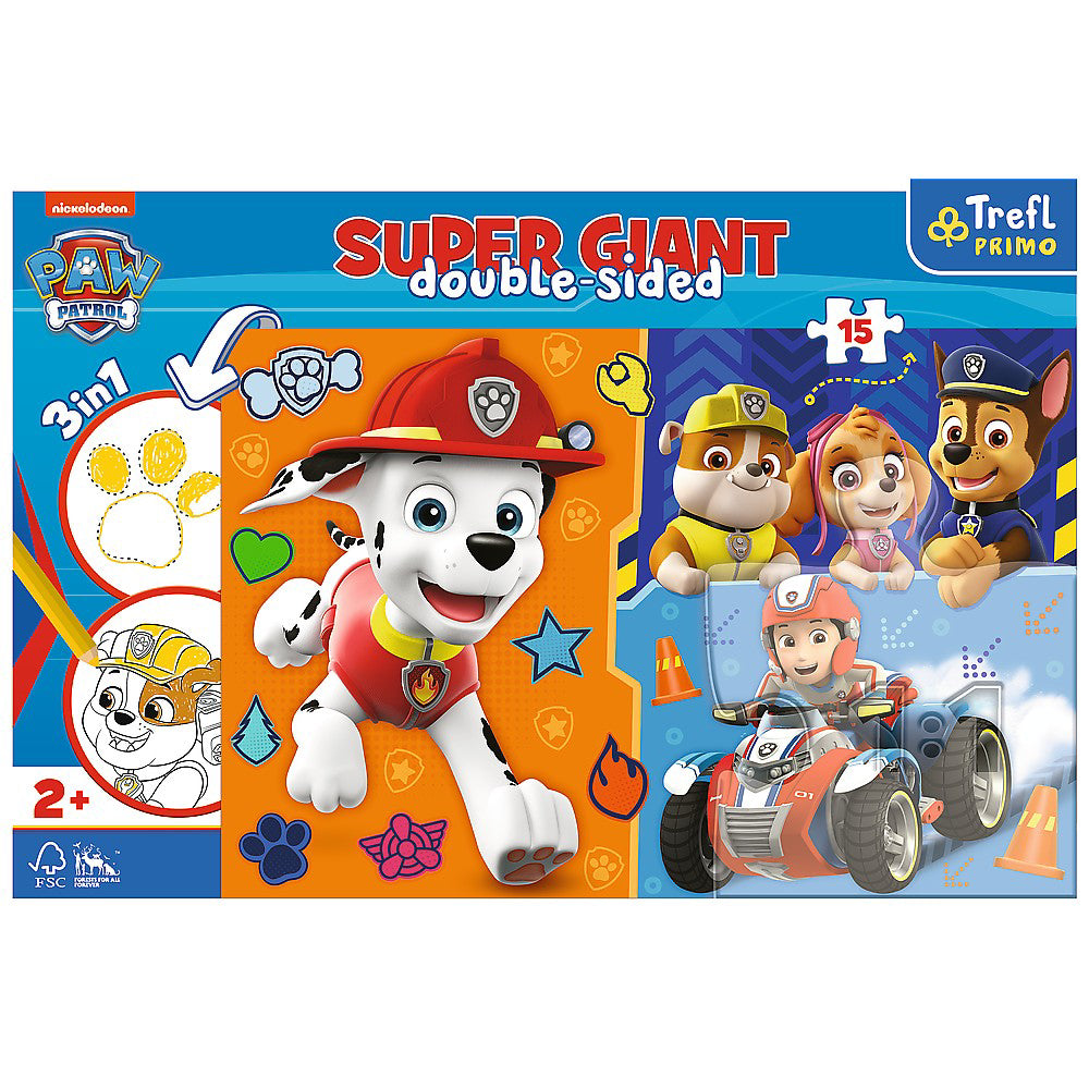 PUZZLE TREFL PRIMO  SUPER GIANT 15 PATRULA CATELUSILOR CUNOASTE ECHIPA