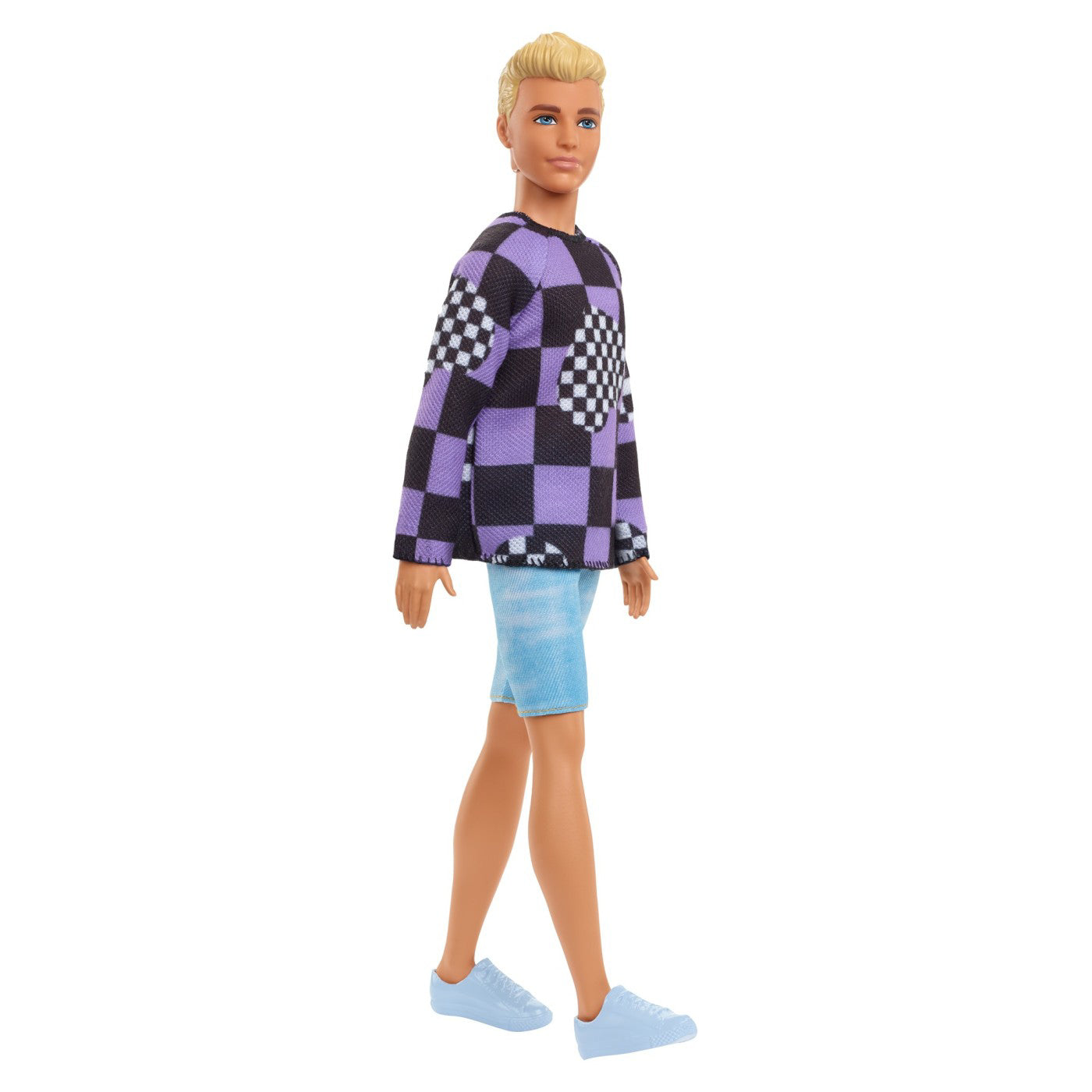 BARBIE PAPUSA BAIAT FASHIONISTAS BLOND CU BLUZA CU IMPRIMEU GEOMETRIC