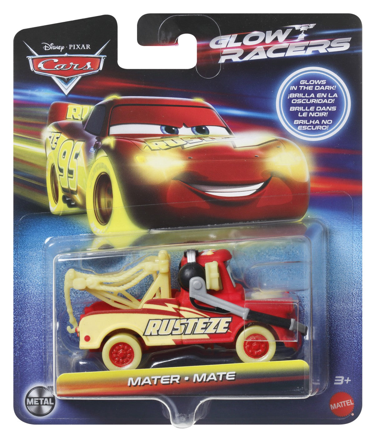 CARS GLOW RACERS MASINUTA METALICA MATER 1:55