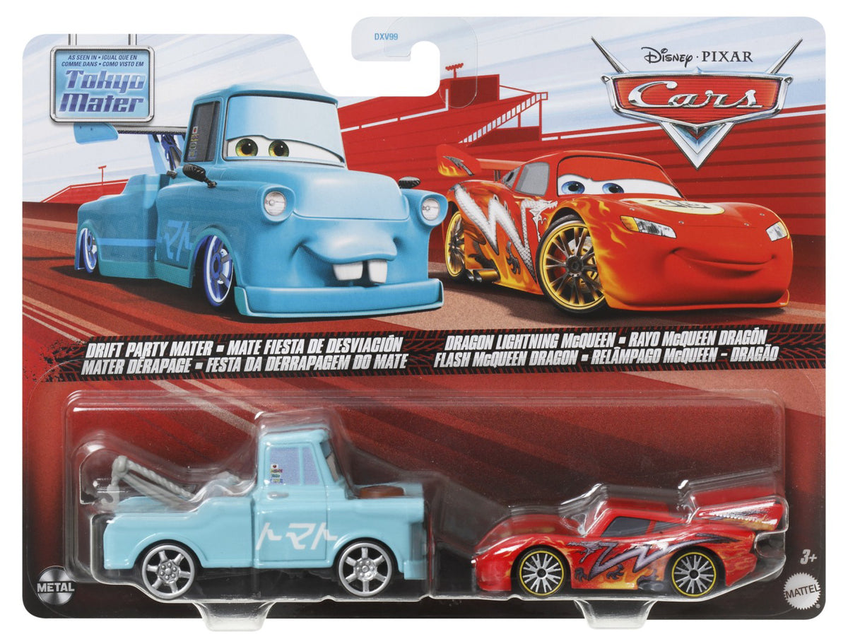 CARS3 SET 2 MASINUTE METALICE DRIFT PARTY MATER SI DRAGON FULGER MCQUEEN