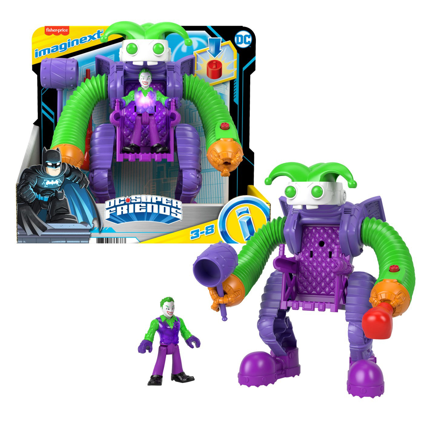 FISHER PRICE IMAGINEXT DC SUPER FRIENDS VEHICUL CU FIGURINA JOKER