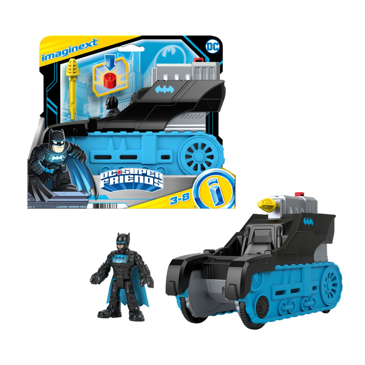 FISHER PRICE IMAGINEXT DC SUPER FRIENDS VEHICUL CU FIGURINA BAT-TECH