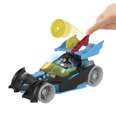 FISHER PRICE IMAGINEXT DC SUPER FRIENDS VEHICUL CU FIGURINA BATMAN CU COSTUM GRI