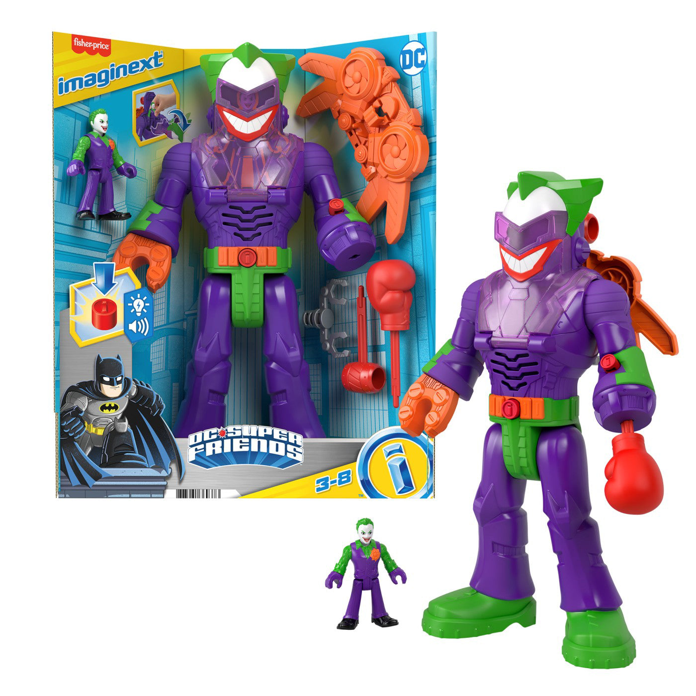 FISHER PRICE IMAGINEXT DC SUPER FRIENDS ROBOT JOKER 30CM