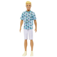 BARBIE PAPUSA BAIAT FASHIONISTAS BLOND CU TRICOU CU IMPRIMEU CU CACTUSI
