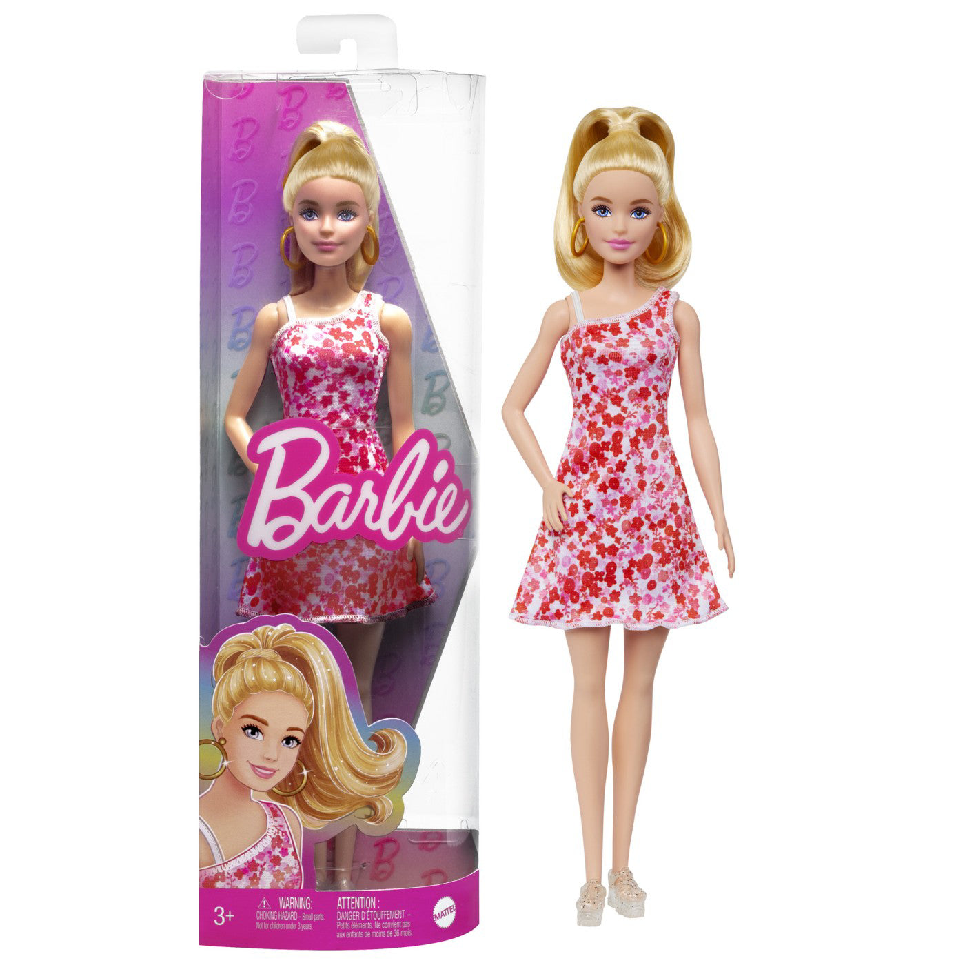 PAPUSA BARBIE FASHIONISTA BLONDA CU PARUL PRINS IN COADA