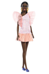PAPUSA BARBIE FASHIONISTA  AFRO-AMERICANA CU ROCHIE PEACH