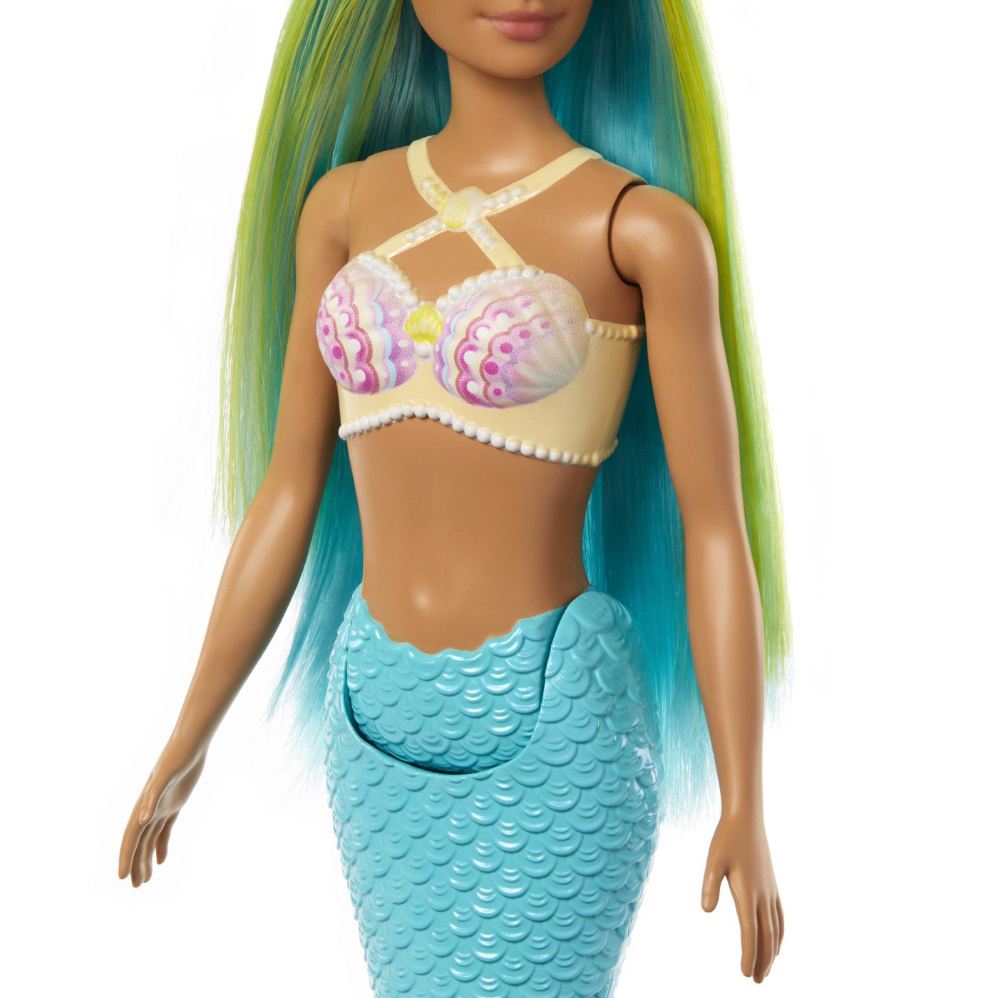 BARBIE DREAMTROPIA PAPUSA SIRENA CU COREST GALBEN SI COADA ALBASTRA