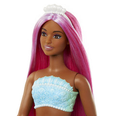 BARBIE DREAMTROPIA PAPUSA SIRENA CU PAR MAGENTA SI COADA PORTOCALIE