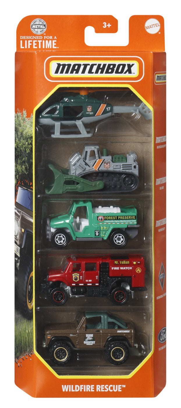 MATCHBOX SET 5 MASINUTE METALICE MBX WILDFIRE RESCUE SCARA 1:64