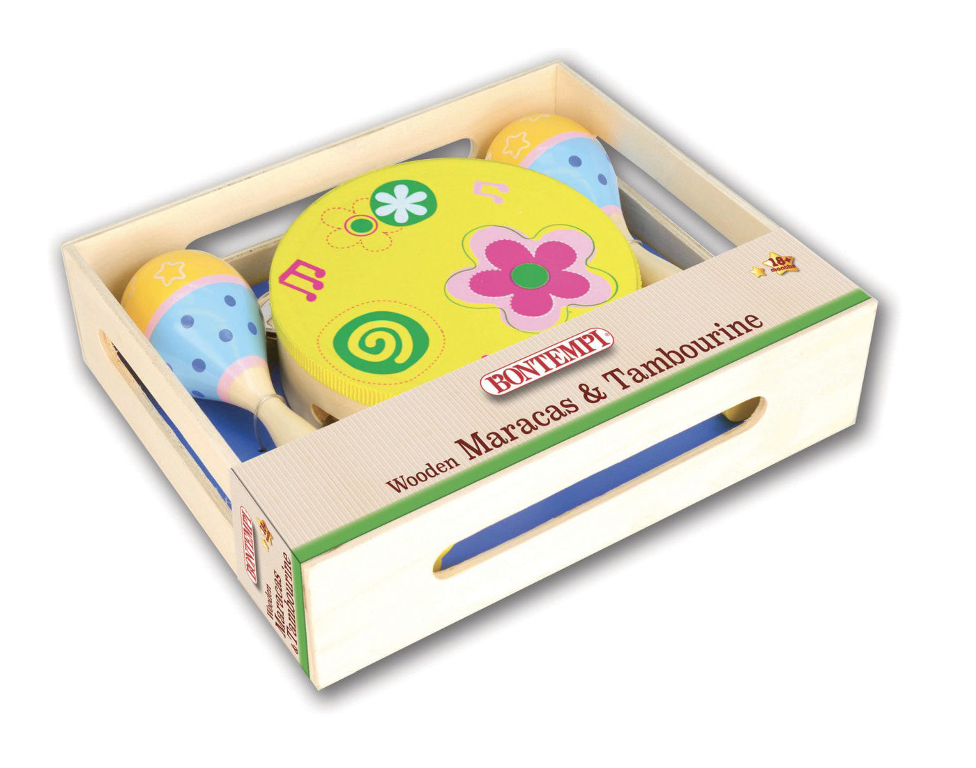 BONTEMPI SET MARACAS SI TAMBURINA DE LEMN