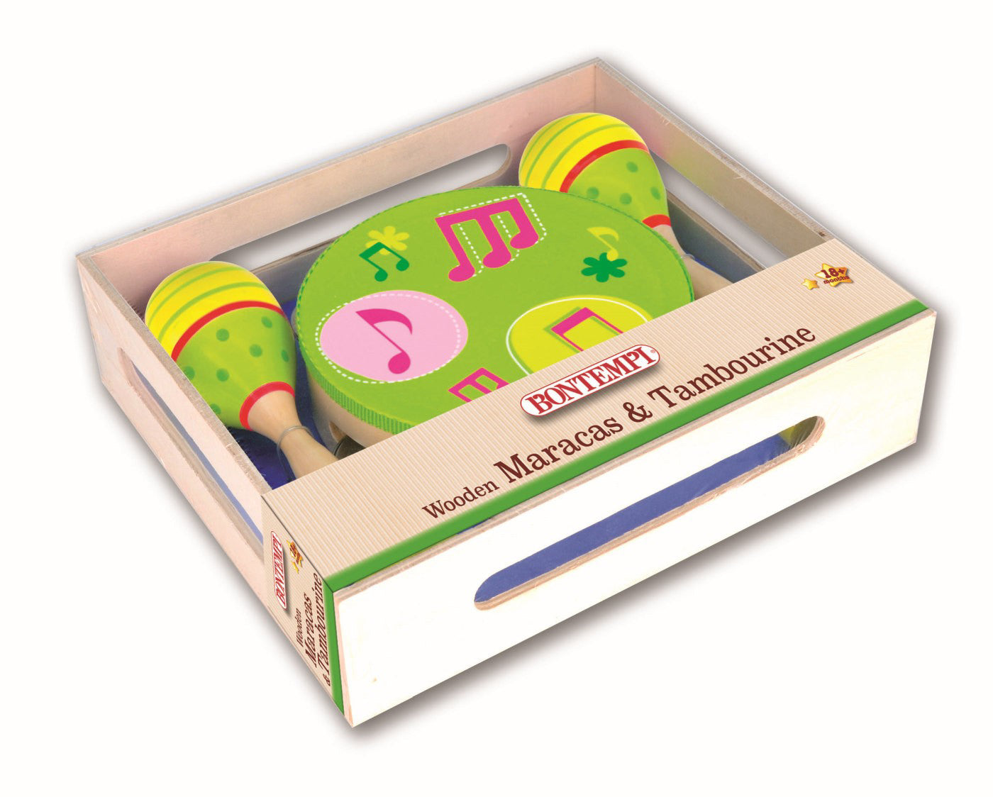 BONTEMPI SET MARACAS SI TAMBURINA DE LEMN