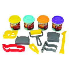 SET CARS GALETUSA CU 4 BORCANASE PLASTILINA SI ACCESORII PENTRU MODELAT