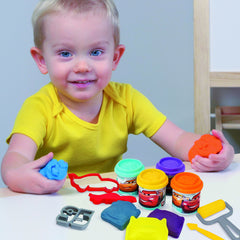 SET CARS GALETUSA CU 4 BORCANASE PLASTILINA SI ACCESORII PENTRU MODELAT