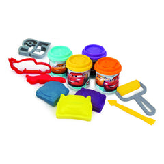 SET CARS GALETUSA CU 4 BORCANASE PLASTILINA SI ACCESORII PENTRU MODELAT