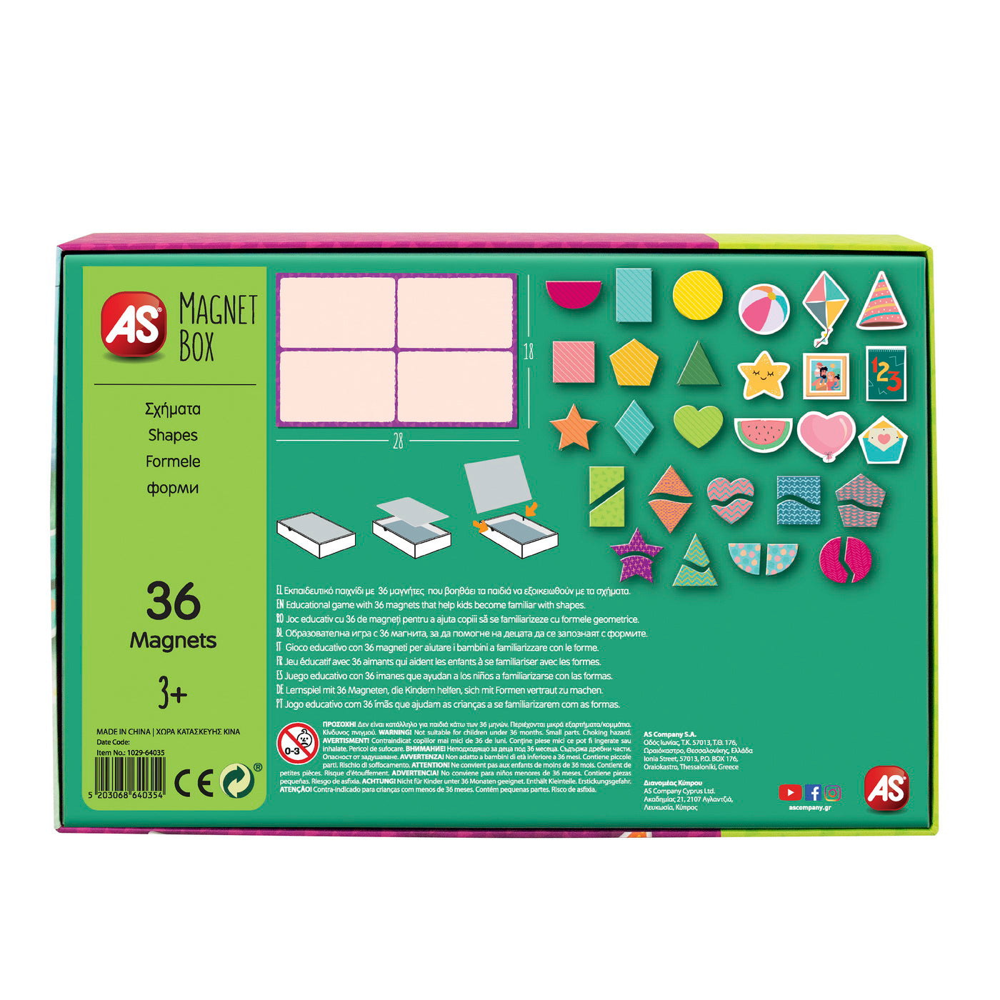 CUTIE MAGNETICA FORME GEOMETRICE CU 36 DE PIESE