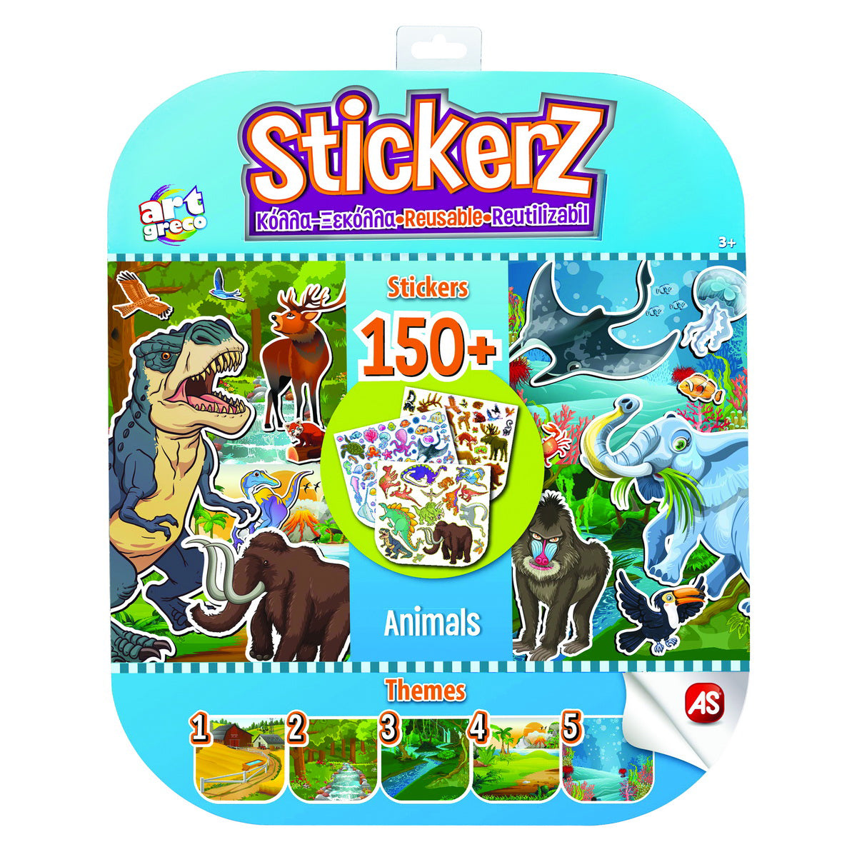 SET 150 DE AUTOCOLANTE STICKERZ REUTILIZABILE CU ANIMALE