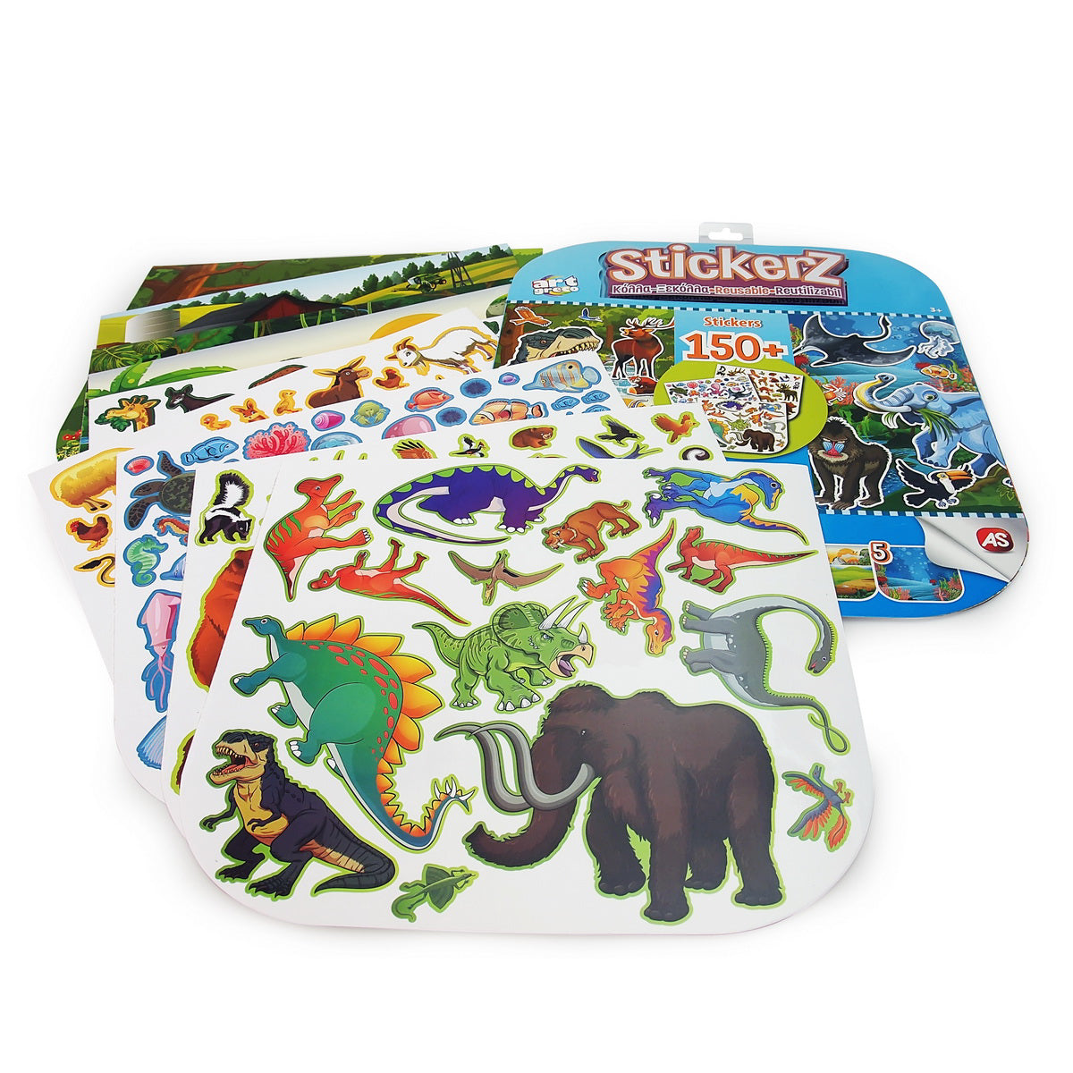 SET 150 DE AUTOCOLANTE STICKERZ REUTILIZABILE CU ANIMALE