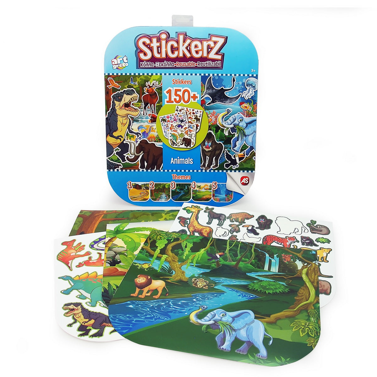 SET 150 DE AUTOCOLANTE STICKERZ REUTILIZABILE CU ANIMALE