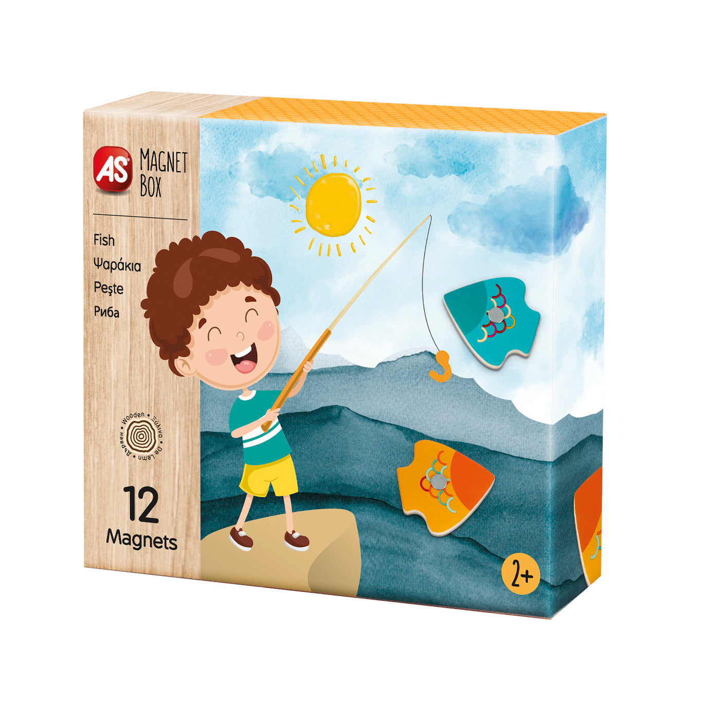CUTIE UNIVERSUL PESCUITULUI CU 12 PIESE DIN LEMN SI MAGNETICE